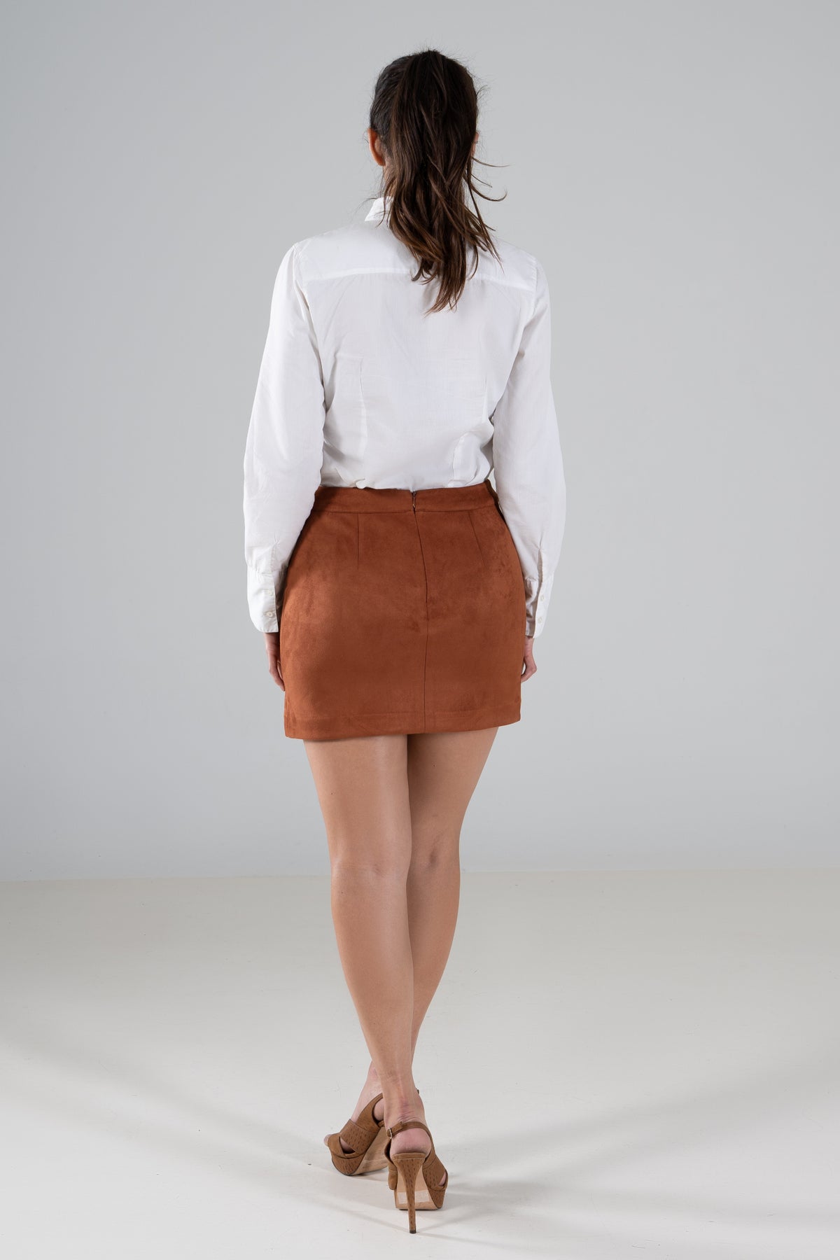 Rust Cheesecloth Shirred Waist Floaty Maxi Skirt